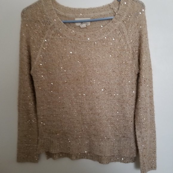 Xaci Sparkly Beige Sweater Size S - Picture 1 of 7